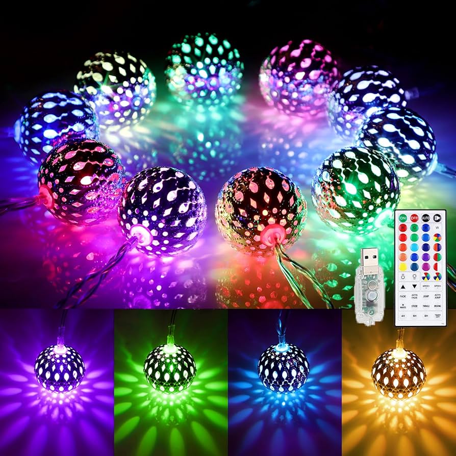 Amazon.com: OMIKA 24 Colors Changing Globe String Light for